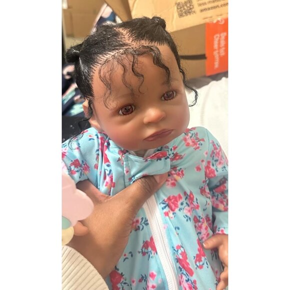 🆕18Inch Full Cloth Body With Vinyl Limbs Baby Doll Black Girl Realistic Doll - Picture 2 of 11